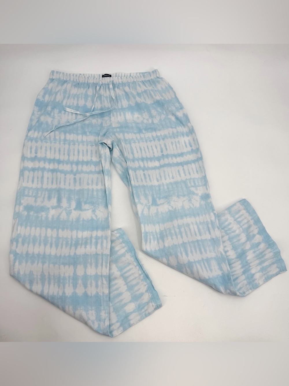 Gap Body Pajama Pants Womens S Blue Tie Dye Cotton Poplin Pull On Sleepwear